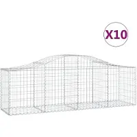 vidaXL Schanskorven 10 st gewelfd 200x50x60/80 cm gegalvaniseerd ijzer