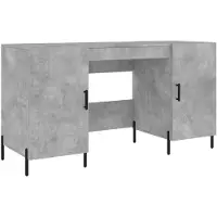 vidaXL Bureau 140x50x75 cm bewerkt hout betongrijs