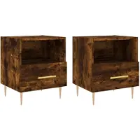 vidaXL Nachtkastjes 2 st 40x35x47,5 cm bewerkt hout gerookt eikenkleur