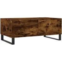 vidaXL Salontafel 90x50x36,5 cm bewerkt hout gerookt eikenkleurig
