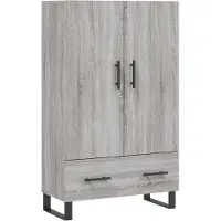 vidaXL Hoge kast 69,5x31x115 cm bewerkt hout grijs sonoma eikenkleurig