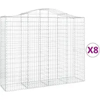 vidaXL Schanskorven 8 st gewelfd 200x50x160/180 cm ijzer