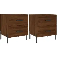 vidaXL Nachtkastjes 2 st 40x35x47,5 cm bewerkt hout bruin eikenkleur