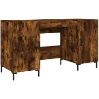 vidaXL Bureau 140x50x75 cm bewerkt hout gerookt eikenkleurig