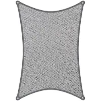 Coolaroo schaduwdoek rechthoek 5x3m Grijs met bevestigingsset set