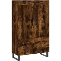 vidaXL Hoge kast 69,5x31x115 cm bewerkt hout gerookt eikenkleurig