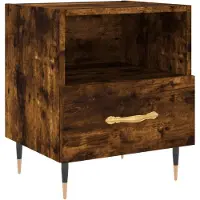 vidaXL Nachtkastje 40x35x47,5 cm bewerkt hout gerookt eikenkleurig