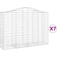 vidaXL Schanskorven 7 st gewelfd 200x50x140/160 cm ijzer
