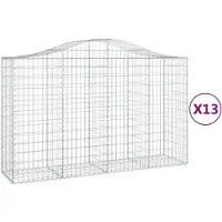 vidaXL Schanskorven 13 st gewelfd 200x50x120/140 cm ijzer
