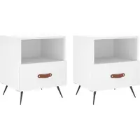 vidaXL Nachtkastjes 2 st 40x35x47,5 cm bewerkt hout wit