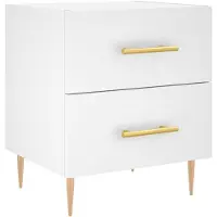 vidaXL Nachtkastje 40x35x47,5 cm bewerkt hout wit