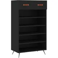 vidaXL Schoenenkast 60x35x105 cm bewerkt hout zwart