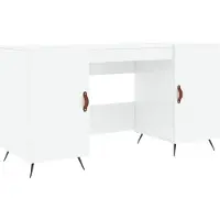 vidaXL Bureau 140x50x75 cm bewerkt hout hoogglans wit