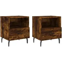 vidaXL Nachtkastjes 2 st 40x35x47,5 cm bewerkt hout gerookt eikenkleur