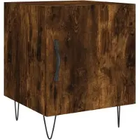 vidaXL Nachtkastje 40x40x50 cm bewerkt hout gerookt eikenkleurig