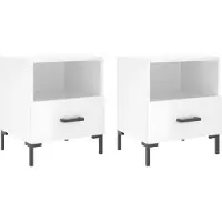 vidaXL Nachtkastjes 2 st 40x35x47,5 cm bewerkt hout hoogglans wit