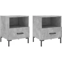 vidaXL Nachtkastjes 2 st 40x35x47,5 cm bewerkt hout betongrijs