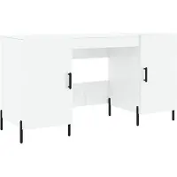 vidaXL Bureau 140x50x75 cm bewerkt hout hoogglans wit