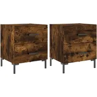vidaXL Nachtkastjes 2 st 40x35x47,5 cm bewerkt hout gerookt eikenkleur