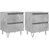vidaXL Nachtkastjes 2 st 40x35x50 cm bewerkt hout betongrijs