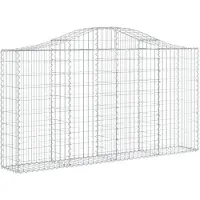 vidaXL Gabion met hoge boog, 200x30x100/120 cm, verzinkt staal