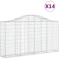 vidaXL Schanskorven 14 st gewelfd 200x30x100/120 cm ijzer