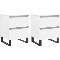 vidaXL Nachtkastjes 2 st 40x35x50 cm bewerkt hout wit