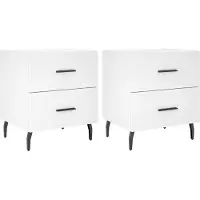 vidaXL Nachtkastjes 2 st 40x35x47,5 cm bewerkt hout wit