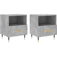 vidaXL Nachtkastjes 2 st 40x35x47,5 cm bewerkt hout betongrijs