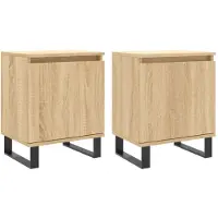 vidaXL Nachtkastjes 2 st 40x30x50 cm bewerkt hout sonoma eikenkleurig