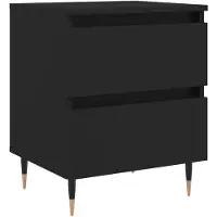 vidaXL Nachtkastje 40x35x50 cm bewerkt hout zwart
