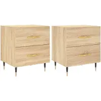 vidaXL Nachtkastjes 2 st 40x35x47,5 cm bewerkt hout sonoma eikenkleur