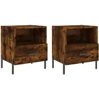 vidaXL Nachtkastjes 2 st 40x35x47,5 cm bewerkt hout gerookt eikenkleur
