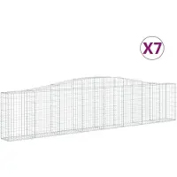 vidaXL Schanskorven 7 st gewelfd 400x30x80/100 cm ijzer