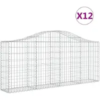 vidaXL Schanskorven 12 st gewelfd 200x30x80/100 cm ijzer