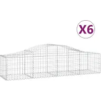 vidaXL Schanskorven 6 st gewelfd 200x50x40/60 cmgegalvaniseerd ijzer