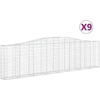 vidaXL Schanskorven 9 st gewelfd 400x30x100/120 cm ijzer