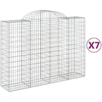 vidaXL Schanskorven 7 st gewelfd 200x50x140/160 cm ijzer