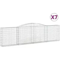 vidaXL Schanskorven 7 st gewelfd 400x30x100/120 cm ijzer