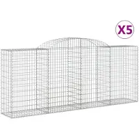 vidaXL Schanskorven 5 st gewelfd 300x50x120/140 cm ijzer