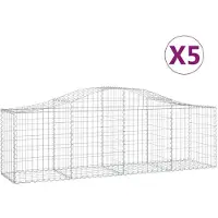 vidaXL Schanskorven 5 st gewelfd 200x50x60/80 cm gegalvaniseerd ijzer