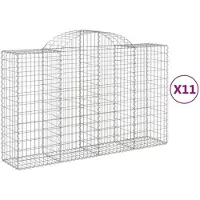 vidaXL Schanskorven 11 st gewelfd 200x50x120/140 cm ijzer