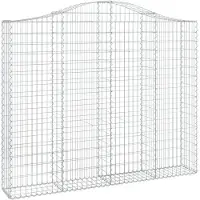 vidaXL Gabion met hoge boog, 200x30x160/180 cm, verzinkt staal