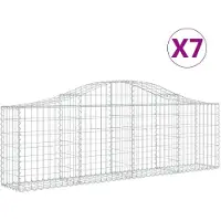vidaXL Schanskorven 7 st gewelfd 200x30x60/80 cm gegalvaniseerd ijzer