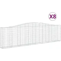 vidaXL Schanskorven 8 st gewelfd 400x30x100/120 cm ijzer