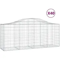 vidaXL Schanskorven 40 st gewelfd 200x50x80/100 cm ijzer