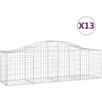 vidaXL Schanskorven 13 st gewelfd 200x50x60/80 cm gegalvaniseerd ijzer