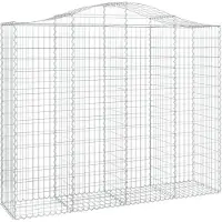 vidaXL Gabion met hoge boog, 200x50x160/180 cm, verzinkt staal