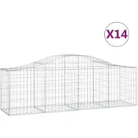 vidaXL Schanskorven 14 st gewelfd 200x50x60/80 cm gegalvaniseerd ijzer