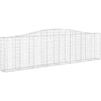 vidaXL Schanskorf gewelfd 400x30x100/120 cm gegalvaniseerd ijzer